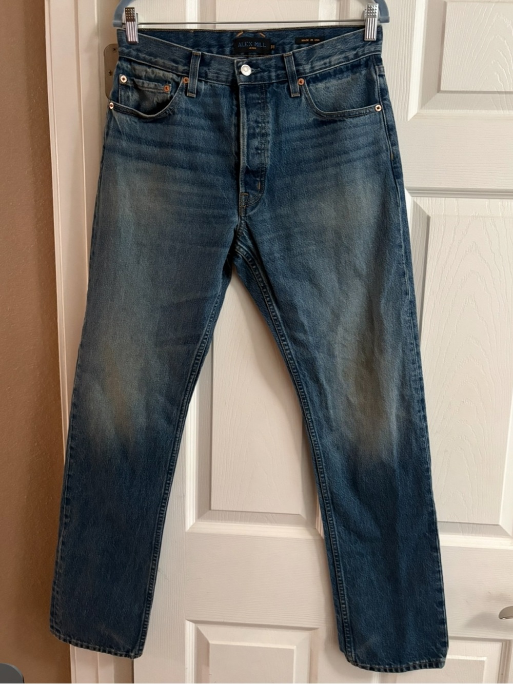 Alex Mill denim jeans straight leg button fly 100% cotton men's 31